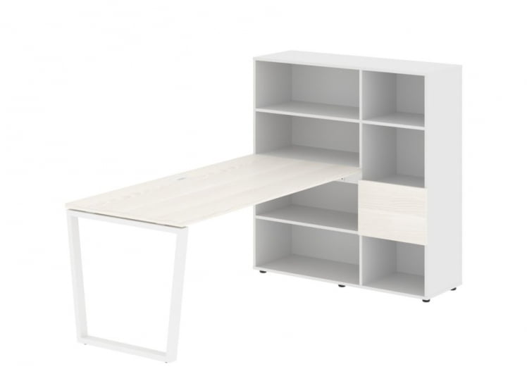 Рабочая станция ЕДИС ЕВРСТ 1217 Ясень Траун Белый Белый / EDIS EVRST_0