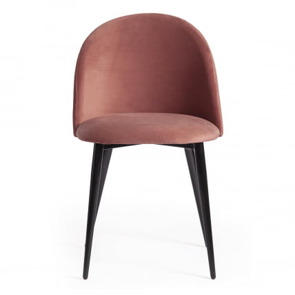 Стул МОНРО (мод. 710) ткань/металл, 56х51х80 см, высота до сиденья 47 см, коралловый баркхат 15 /черный / MONRO (mod. barkhat_4