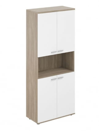 Шкаф высокий с нишей Сигма СГ.861.ОД.ВХ.ВХ Дуб темный Белый / Sigma SG.861.OD.WH.WH_0
