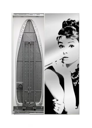 Шкаф со встроенной гладильной доской Ирон Слим Принт (правый, купе) Венге / Iron Slim Print_0