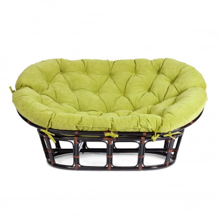 Диван МАМАСАН/МАМАСАН 23/02 В /с подушкой/ подушка 182х119 см, 169х102х80 см, Антикуе бровн (античный черно-коричневый), флок, олива, 23 / MAMASAN/МАМАСАН W Antique brown_2