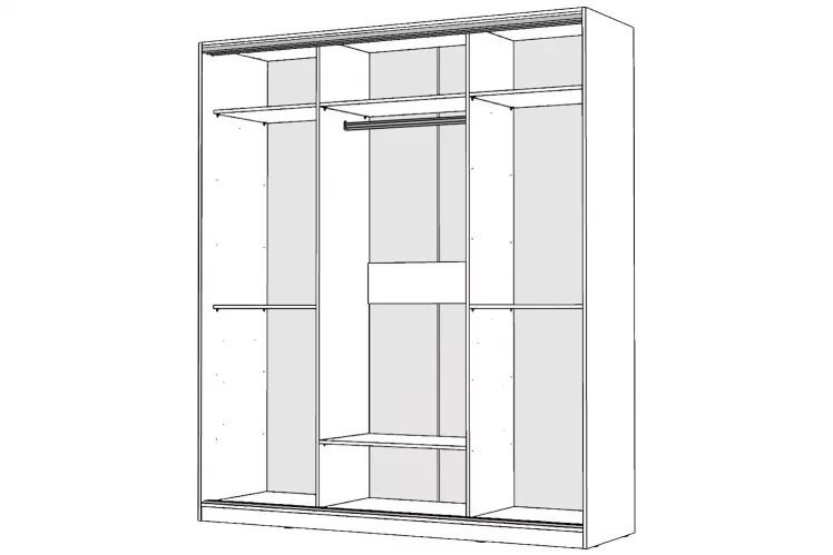 Шкаф-купе 2-х дверный Виктория 2000х584х2300, Белый 20ДЗЗЗДЗЗЗ-Б 310-1244_1