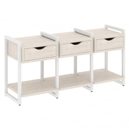 Тумба на регулируемых опорах наборная. Вариант №4 ЛОФТ ВР.Л-ТН-4.О Металл белый Денвер светлый / LOFT VR.L-TN-4.O_0