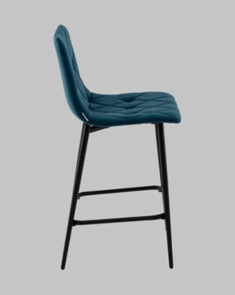Стул полубарный Одди Диамонд велюр синий / Diamond_4