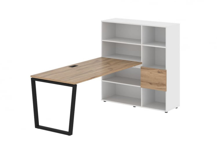 Рабочая станция ЕДИС ЕВРСТ 1217 Дуб Денвер светлый Черный Белый / EDIS EVRST_0