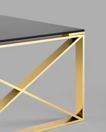 Журнальный стол КРОСС 120кс60 Золото (стекло смоке) / 120x60 smoke)_4