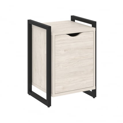 Тумба на регулируемых опорах с распашным фасадом ЛОФТ ВР.Л-Т2.О Металл черный Денвер светлый / LOFT VR.L-T2.O_0