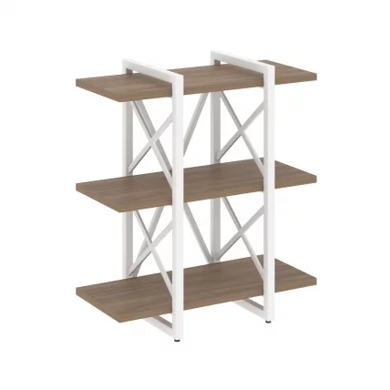Стеллаж на регулируемых опорах - 3 полки ЛОФТ ВР.Л-МСТ.О-3.4В Металл белый Дуб Аризона / LOFT VR.L-MST.O-3.4V_0