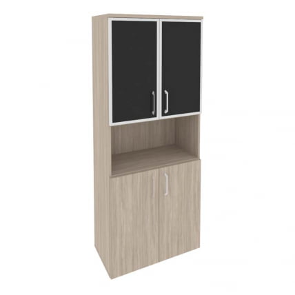 Шкаф высокий широкий ОНИКС О.СТ-1.4Р блаcк Дуб Аттик / ONIX O.ST-1.4R black_0