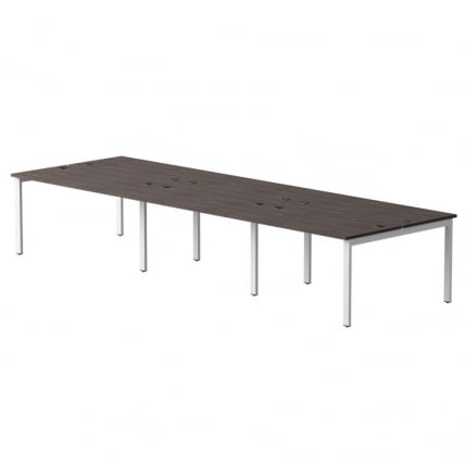 Бенч-система на 6 мест на металлокаркасе, опоры 45 гр Еверпроф ЕВО 254С015 (3540) Дуб Пасадена Белый / Everprof EVO 254S015_0