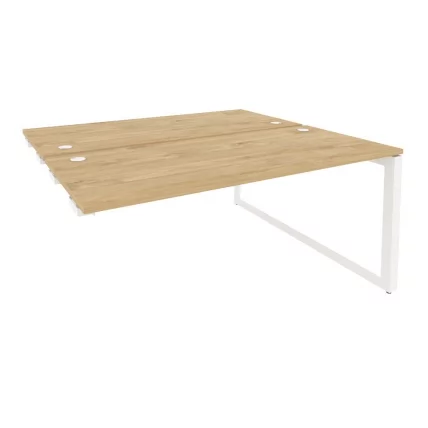 Стол-приставка двойной на О-образном м/к к опорым элем. ОНИКС О.МО-Д.СПР-4.7 Тиквуд Светлый/Белый / ONIX O.MO-D.SPR-4.7_0