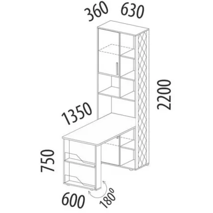 Стол-стеллаж (лев/прав) Аляска 64_6
