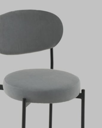 Стул Полубарный Бриф ДД ПБ велюр серый / DD_6