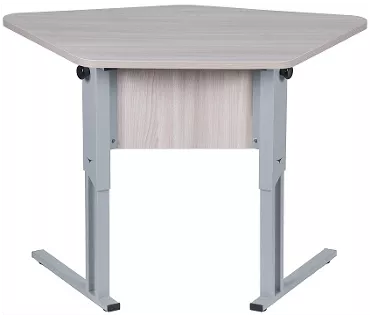 Парта двухместная (рост 6) с трапециевидной столешницей Серый/Металл Серый_0