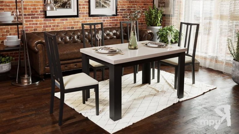 Стол обеденный Хьюстон тип 2 Черный/Северное дерево светлое_2