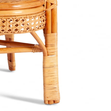 Комплект ПЕЛАНГИ 02/15 ( стол со стеклом + 4 кресла ) [с подушками] ротанг, кресло 65х65х77см, стол диаметр 64х61см, Хоней (мед) / PELANGI Honey_6