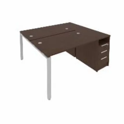 Рабочая станция с опорной тумбой Метал Сйстем Б.РС-СТП-2.2 Венге/Серый / Metal System_0