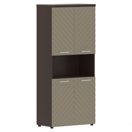 Шкаф с 2-мя комплектами глухих малых дверей и топом Торр ЛУКС ТЛХC 85.4 Венге Магия Капучино / Torr LUX TLHC_0