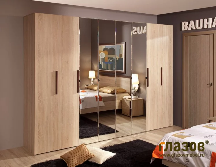 Спальня композиция 2 БАУХАУС Дуб Сонома/Орех шоколадный / BAUHAUS_2