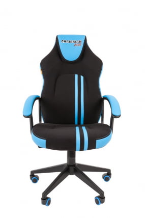 Кресло геймерское CХАИРМАН ГАМЕ 26 Черный-голубой / CHAIRMAN GAME_1