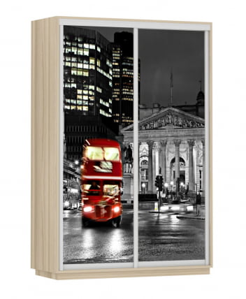 Шкаф-купе двухдверный Экспресс Дуо 1400х2200х Лондон/Ясень шимо светлый / 1400х2200h_0