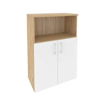 Шкаф средний широкий (2 низких фасада ЛДСП) ОНИКС О.СТ-2.1 Тиквуд Светлый/Белый / ONIX O.ST-2.1_0