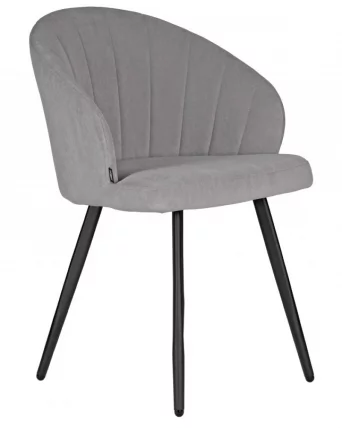 Стул обеденный ДОБРИН НАОМИ (ЭМАЛЬ ЧЕРНЫЙ МУАР велюр Катаниа Смоке) / DOBRIN NAOMI Catania Smoke)_1