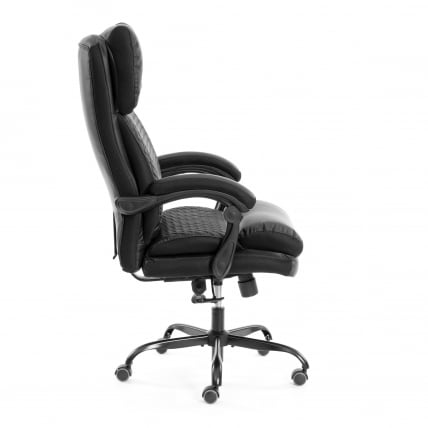 Кресло руководителя Чиеф металБЛ кож/зам/ткань, черный/черный стеганный/черный, 36-6/36-6/ТВ-11 / Chief metalBL 36-6/36-6/TW-11_1