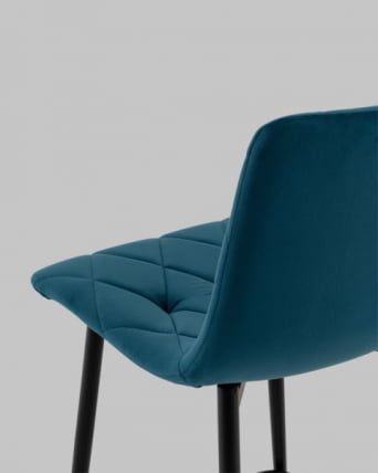 Стул полубарный Одди Диамонд велюр синий / Diamond_7