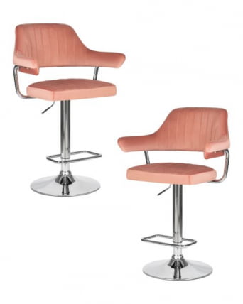 Стул барный ДОБРИН CХАРЛЙ (пудрово-розовый велюр (МДЖ9-32)) 2 шт / DOBRIN CHARLY (MJ9-32))_0
