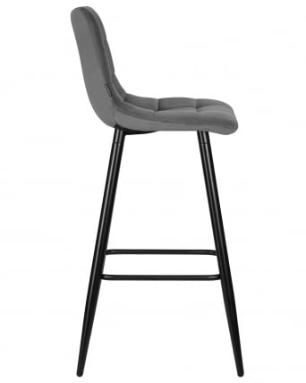 Стул барный ДОБРИН НИCОЛЕ (черные матовые ножки, темно-серый велюр (108-91)) / DOBRIN NICOLE_2