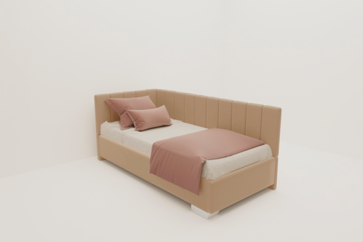 ДЕТСКАЯ МЯГКАЯ ИНТЕРЬЕРНАЯ КРОВАТЬ ТЕРРА БЕЗ ОСНОВАНИЯ (БЕРХОУСЕ) Материал фасада: Металл/Велюр; Спальное место: 1200х1900; Цвет: Бежевый / (BERHOUSE)_0