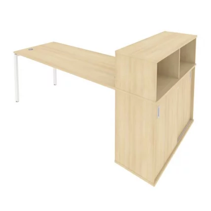 Рабочая станция с опорным шкафом-купе Метал Сйстем Б.РС-СШК-3.5 Акация/Белый / Metal System_0