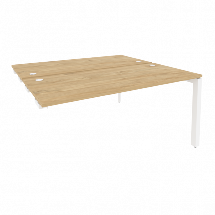 Стол-приставка двойной на П-образном м/к к опорным элем. ОНИКС О.МП-Д.СПР-4.7 Тиквуд Светлый/Белый / ONIX O.MP-D.SPR-4.7_0
