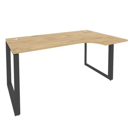 Стол эргономичный правый на О-образном м/к ОНИКС О.МО-СА-1Р Тиквуд Светлый/Антрацит / ONIX O.MO-SA-1R_0