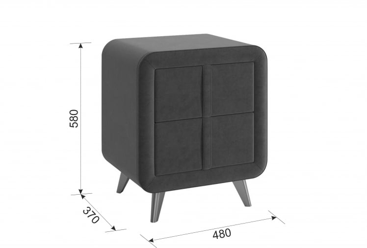 Тумба прикроватная Софи ТМ-001.1 белый (экокожа) / TM-001.1_2