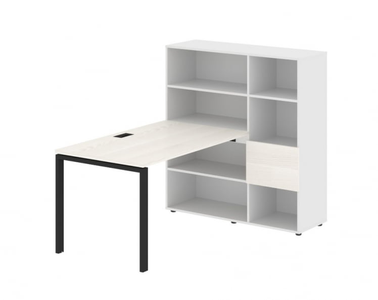 Рабочая станция ЕДИС ЕУРСТ 1213 Ясень Траун Черный Белый / EDIS EURST_0