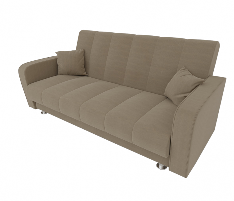 Диван Сидней Книжка (Берхоусе) Цвет фасада: Беж Велюто 05; Тип: Прямой; Материал фасада: Металл/Велюр / (Berhouse)_0