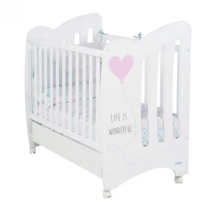 Кровать Микуна Вондерфул 120кс60 Вхите/Пинк / Micuna Wonderful 120x60 White/Pink_0