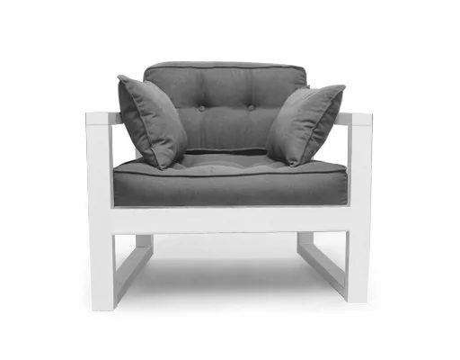 Диван одноместный ДЕмоку Д-1 серебристо-серый_белый / DEmoku_0