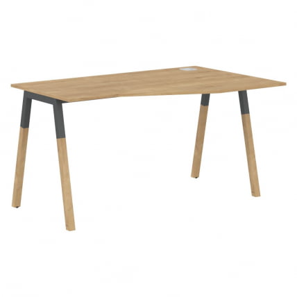 Стол эргономичный правый Форта ФCТ 1367 Р Дуб Гамильтон Черный графит / Forta FCT R_0