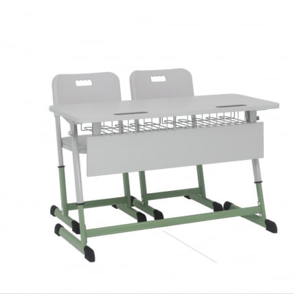 Парта двухместная регулируемая по высоте НОМАД (рост 3-7) Синий/Серый / NOMAD_1