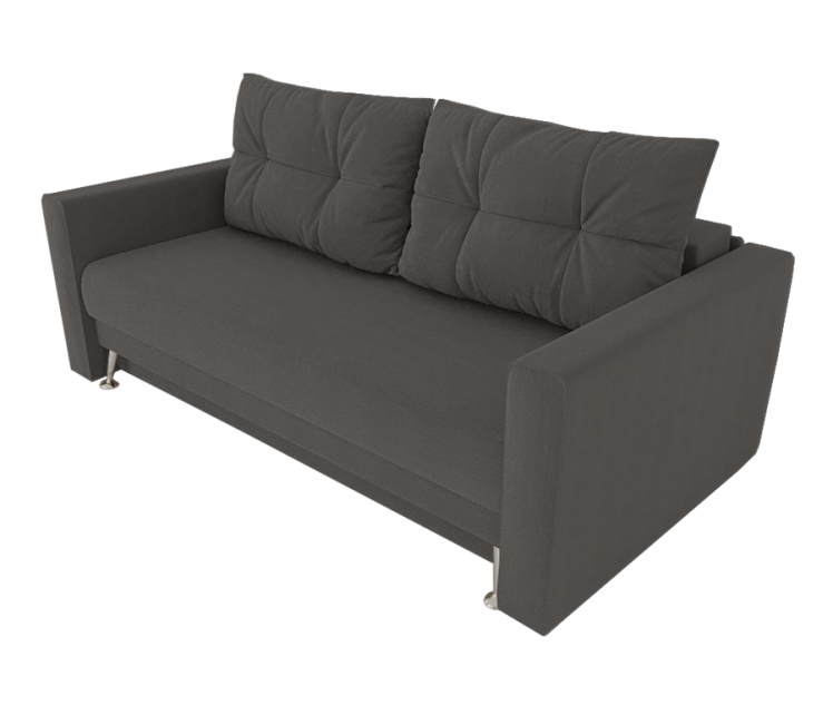 Диван Квадро с мягкими подлокотниками (Берхоусе) Цвет фасада: Темно серый Велюто 32; Тип: Прямой; Материал фасада: Металл/Велюр / (Berhouse)_0