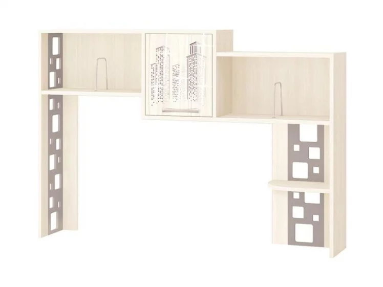 Стол компьютерный с надстройкой Мегаполис 55.14 55.19 Сосна Астрид_2