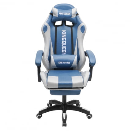 Кресло 907 КИНГКУЕЕН, замша, цвет синий с массажем, арт 907-Блуе / KINGQUEEN, 907-Blue_1