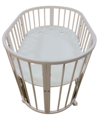 Кровать-трансформер с двумя матрасами и маятником Меррй Хаппй Мини матовая Слоновая кость (3 в 1) / Merry Happy Mini_2