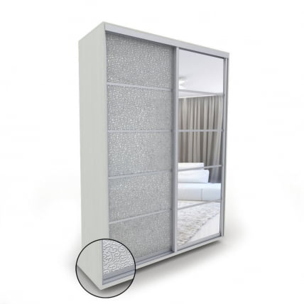 Шкаф-купе 2-х дверный Акцент-Квадро КЛ 1600х600 Выбеленное дерево_0