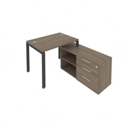 Рабочая станция на П-образном м/к с опорной тумбой правая Метал Сйстем БП.РС-СТС-2.1 Пр Вяз/Антрацит / Metal System_0