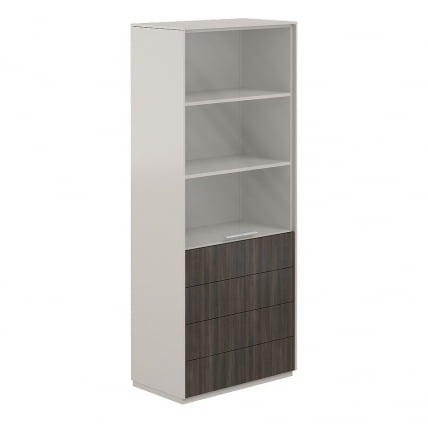 Шкаф высокий Атлас НЗ-0312.ГС.БТ Серый камень Бренсон Трюфель / Atlas NZ-0312.GS.BT_0