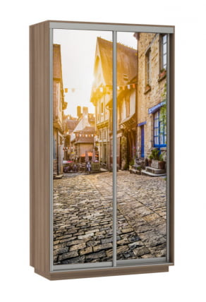 Шкаф-купе двухдверный Экспресс Дуо 1200х2200х Улица/Ясень шимо тёмный / 1200х2200h_0